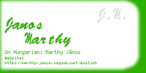 janos marthy business card
